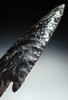 SUPREME LARGE PRESTIGE ATLATL BANDED OBSIDIAN BIFACIAL SPEARHEAD OF THE PRE-COLUMBIAN AZTECS  *PC650