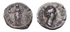 ROMAN IMPERIAL SILVER DENARIUS ANCIENT COIN OF DIVA FAUSTINA SR WITH STANDING GODDESS AETERNITAS OF ETERNITY AND VIRTUE  *AC266