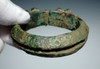 DECORATIVE ANCIENT BRONZE OPEN CUFF BANGLE BRACELET WITH INTEGRAL RATTLES  FROM THE SOUTHEAST ASIA DONG SON CULTURE  *SEA32
