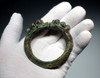 DECORATIVE ANCIENT BRONZE OPEN CUFF BANGLE BRACELET WITH INTEGRAL RATTLES  FROM THE SOUTHEAST ASIA DONG SON CULTURE  *SEA32