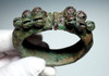 DECORATIVE ANCIENT BRONZE OPEN CUFF BANGLE BRACELET WITH INTEGRAL RATTLES  FROM THE SOUTHEAST ASIA DONG SON CULTURE  *SEA32