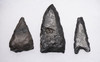 THREE CAPSIAN EPIPALEOLITHIC INDURATED SHALE PROJECTILE POINT ARROWHEADS FROM NORTH AFRICA  *CAP459