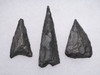THREE CAPSIAN EPIPALEOLITHIC INDURATED SHALE PROJECTILE POINT ARROWHEADS FROM NORTH AFRICA  *CAP460