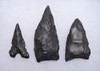 THREE CAPSIAN EPIPALEOLITHIC INDURATED SHALE PROJECTILE POINT ARROWHEADS FROM NORTH AFRICA  *CAP467