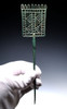UNUSUAL ANCIENT BRONZE GEOMETRIC RECTANGULAR HEAD OPENWORK STICK PIN OF THE EASTERN SAKA SCYTHIANS  *LUR460
