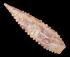 FINEST INVESTMENT GRADE GOLD AND PLUM CAPSIAN AFRICAN NEOLITHIC SERRATED ARROWHEAD  *CAP484