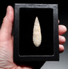 FINEST WHITE INVESTMENT GRADE CAPSIAN AFRICAN NEOLITHIC SERRATED ARROWHEAD  *CAP480