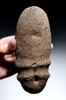 LARGE RARE SKULL CRUSHER GROOVED FERRICRETE STONE WAR AXE FROM THE WEST AFRICAN SAHEL NEOLITHIC  *CAP469