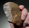 EXCEPTIONAL HOMO ERGASTER ERECTUS BI-COLORED MODE 1 BASALT AFRICAN OLDOWAN PEBBLE CHOPPER AXE WITH INTELLIGENT DESIGN GRIP  *PB215