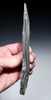 CHOICE MAYAN PRE-COLUMBIAN STEMMED MACRO BLADE DAGGER FLAKED STONE KNIFE WITH HANDLE  *PC670