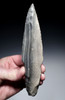 CHOICE MAYAN PRE-COLUMBIAN STEMMED MACRO BLADE DAGGER FLAKED STONE KNIFE WITH HANDLE  *PC670