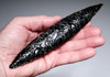 CEREMONIAL AZTEC PRE-COLUMBIAN OBSIDIAN LEAF BLADE RITUAL SACRIFICE DAGGER WITH SUPERB WORKMANSHIP  *PC665
