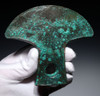 FINEST LARGE PRE-COLUMBIAN INCA PIERCED COPPER BRONZE WAR AXE  *PC675