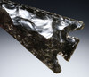 GIANT SPECTACULAR ROYAL CEREMONIAL MAYAN PRE-COLUMBIAN GREEN SHEEN OBSIDIAN BARBED SPEARHEAD  *PC667