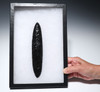 MUSEUM-CLASS PRE-COLUMBIAN AZTEC OBSIDIAN HUMAN SACRIFICE FLAYING BLADE FOR XIPE TOTEC RITUALS  *PC664