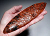 LARGE RED MAHOGANY OBSIDIAN INVESTMENT-CLASS MAYAN PRE-COLUMBIAN BIFACIAL KNIFE DAGGER BLADE FOR HEART-REMOVAL SACRIFICE  *PC669