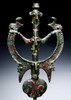 EXTRAORDINARY LARGE ANCIENT BRONZE 'MASTER OF ANIMALS' FIGURAL IDOL FINIAL FROM NEAR EAST LURISTAN  *LUR472