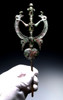 EXTRAORDINARY LARGE ANCIENT BRONZE 'MASTER OF ANIMALS' FIGURAL IDOL FINIAL FROM NEAR EAST LURISTAN  *LUR472