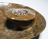 PREMIUM LARGE ONE-OF-A-KIND HAND CARVED 400 MILLION YEAR FOSSIL STONE BOWL WITH GONIATITE AMMONITE FOSSILS  *FB1