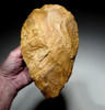 UNUSUALLY LARGE GOLDEN INVESTMENT-CLASS AMYGDALOID ACHEULEAN HAND AXE MADE BY HOMO ERGASTER FROM STONE AGE AFRICA  *ACH475