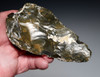 EXCEPTIONAL OLIVE BROWN FLINT HOMO ERECTUS PREHISTORIC ACHEULEAN BIFACE HAND AXE FROM FRANCE  *ACH499
