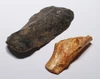 CRO MAGNON AURIGNACIAN UPPER PALEOLITHIC LARGE FLINT KNIFE BLADE FLAKE TOOL WITH BUTCHERED MEGAFAUNA FOSSIL BONE FROM FAMOUS LA GANE SITE IN FRANCE  *UP086