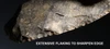 CRO MAGNON AURIGNACIAN UPPER PALEOLITHIC LARGE FLINT KNIFE BLADE FLAKE TOOL WITH BUTCHERED MEGAFAUNA FOSSIL BONE FROM FAMOUS LA GANE SITE IN FRANCE  *UP086