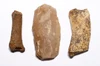CRO MAGNON AURIGNACIAN UPPER PALEOLITHIC FLINT KNIFE FLAKE TOOL WITH BUTCHERED MEGAFAUNA FOSSIL BONES FROM FAMOUS LA GANE SITE IN FRANCE  *UP092