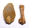EXCEPTIONAL CRO MAGNON AURIGNACIAN UPPER PALEOLITHIC FLINT RABOT PLANER FLAKE TOOL WITH BUTCHERED MEGAFAUNA FOSSIL BONE FROM FAMOUS LA GANE SITE IN FRANCE  *UP091