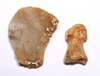 SUPERB CRO MAGNON AURIGNACIAN UPPER PALEOLITHIC FLINT RABOT PLANER FLAKE TOOL WITH BUTCHERED MEGAFAUNA FOSSIL BONE FROM FAMOUS LA GANE SITE IN FRANCE  *UP094