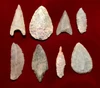 EIGHT CHOICE QUALITY CAPSIAN AFRICAN NEOLITHIC STONE ARROWHEADS AND FLAKE TOOLS  *CAP506
