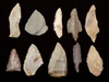 TEN CHOICE QUALITY CAPSIAN AFRICAN NEOLITHIC STONE ARROWHEADS AND FLAKE TOOLS  *CAP508