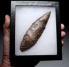 CHOICE LARGE BROWN FLINT AFRICAN CAPSIAN NEOLITHIC BIFACIAL FLAKED STONE BLADE KNIFE  *CAP503