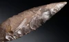 CHOICE LARGE BROWN FLINT AFRICAN CAPSIAN NEOLITHIC BIFACIAL FLAKED STONE BLADE KNIFE  *CAP503