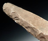 N115 - SUPERB SET OF 3 UNBROKEN LONG FLINT EUROPEAN NEOLITHIC STONE KNIFE BLADES WITH VARIOUS EDUCATIONAL FEATURES