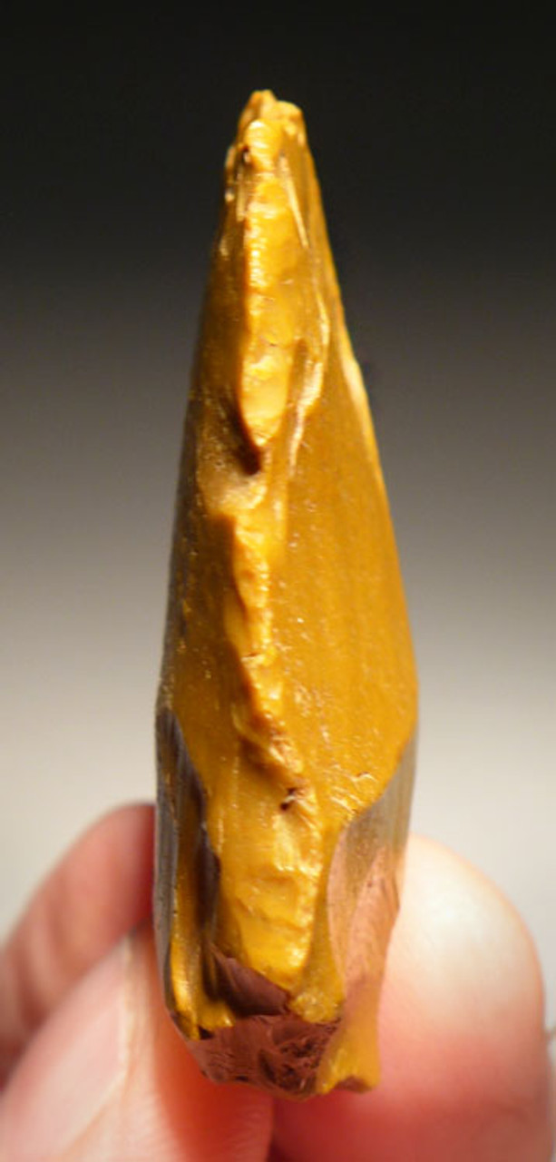 M358 - RARE YELLOW JASPER NEANDERTHAL MOUSTERIAN SCRAPER FROM FAMOUS FONTMAURE SITE IN FRANCE