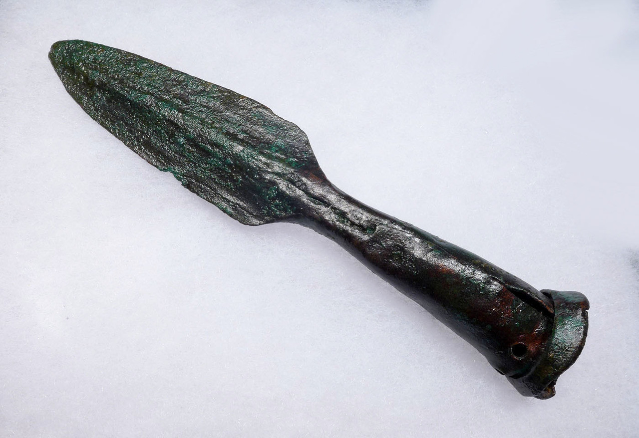 RARE ANCIENT GREEK MACEDONIA STABBING BRONZE SPEARHEAD *NE196