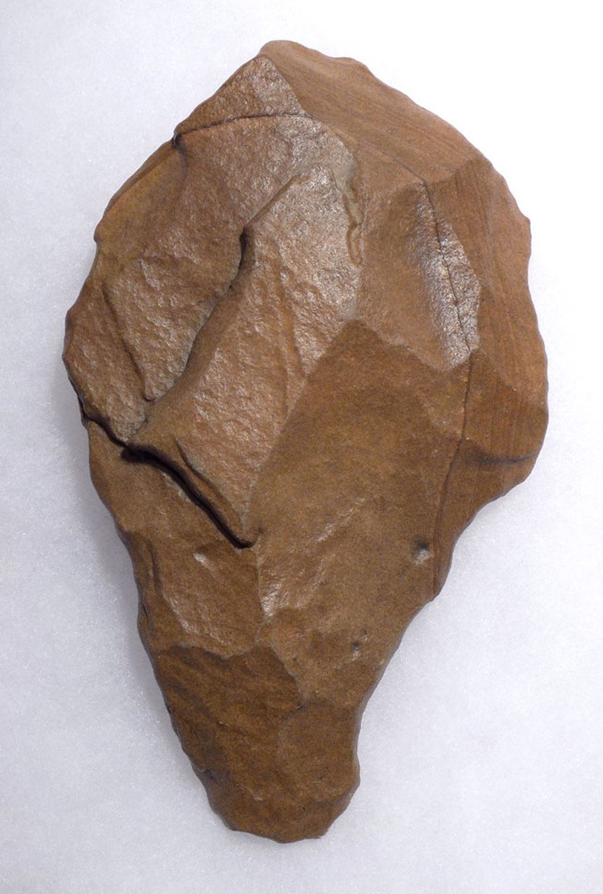 MASSIVE INVESTMENT-GRADE STONE AGE ACHEULEAN HAND AXE FROM AFRICA DESIGNED FOR SMASHING BONES OF LARGE HUNTED GAME ANIMALS *ACH260