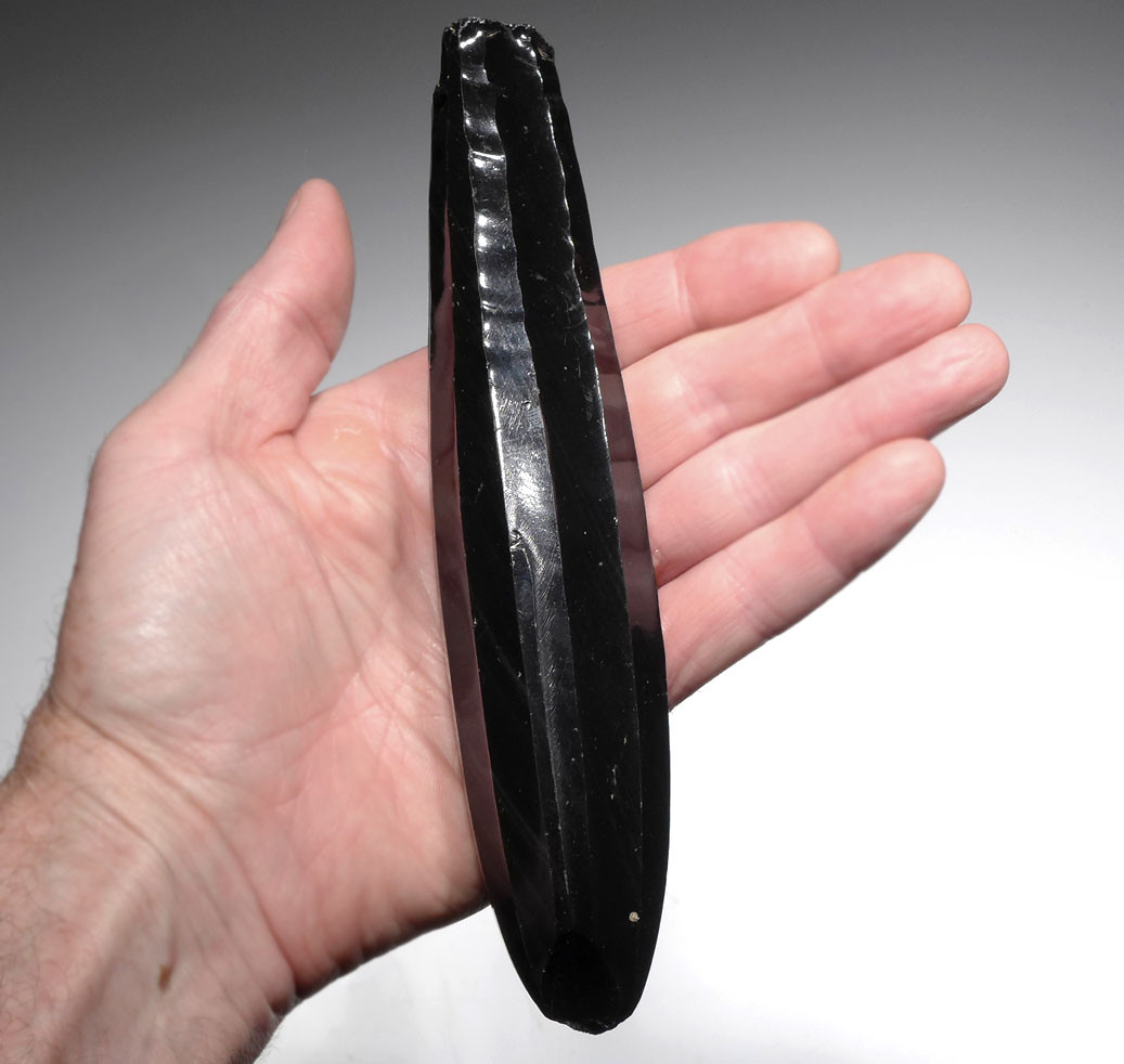 PRE-COLUMBIAN OBSIDIAN PRISMATIC BLADE CORE AZTEC