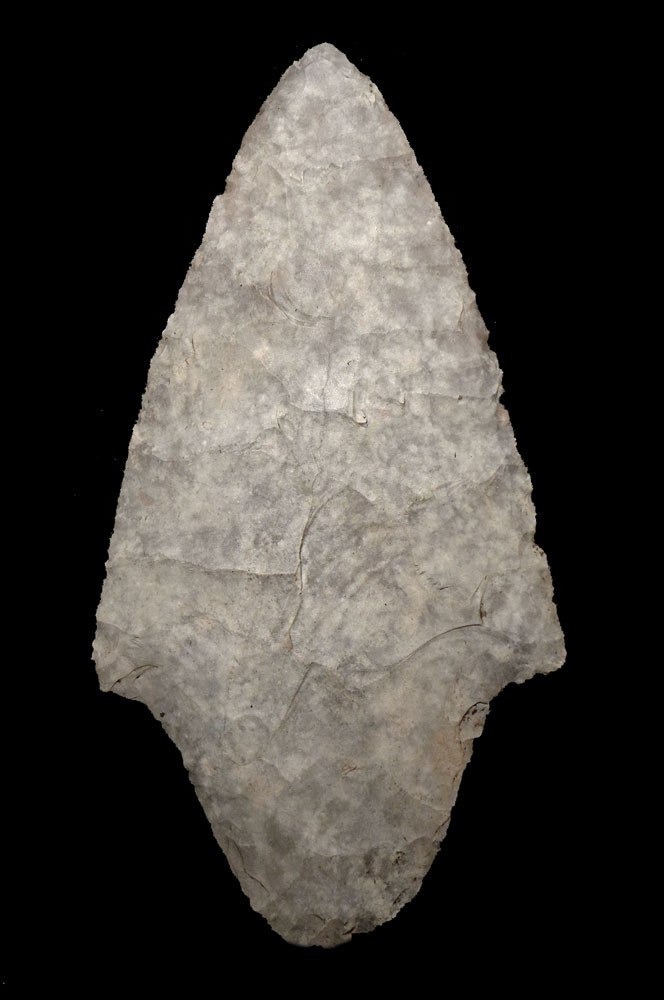 PRE-COLUMBIAN LARGE FLAKED BIFACIAL SPEARHEAD MAYAN SPEAR HEAD