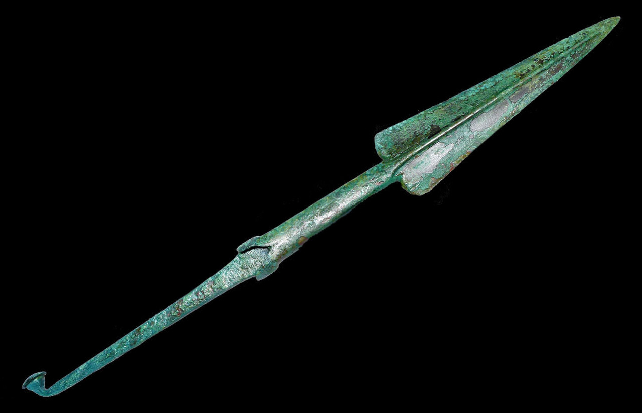 LARGE MUSEUM-CLASS ANCIENT LURISTAN BRONZE SPEAR LANCE HEAD WITH LONG TANG *LUR118