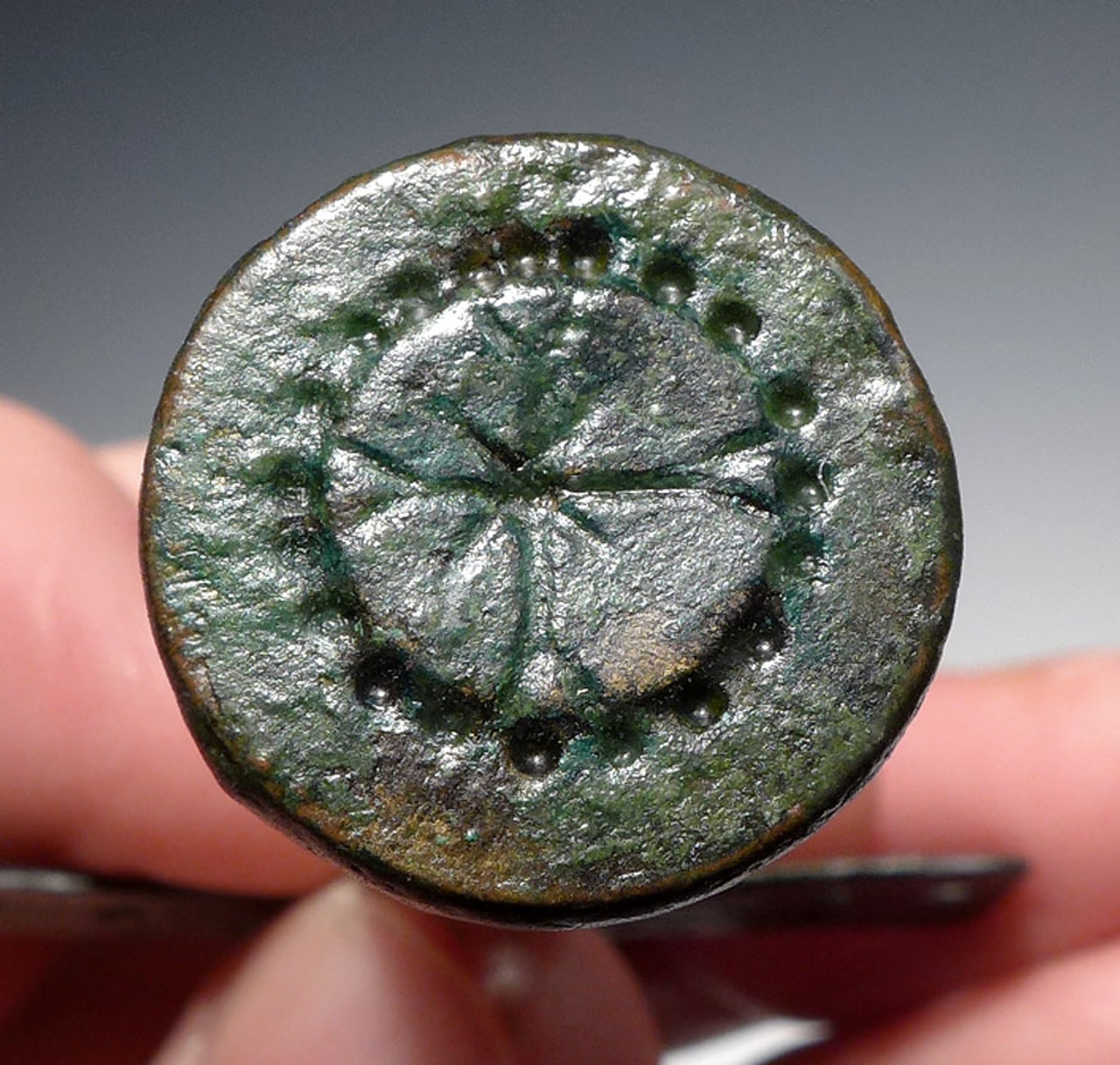 BRONZE ANCIENT BYZANTINE ROMAN CROSS STAMP SEAL *R205