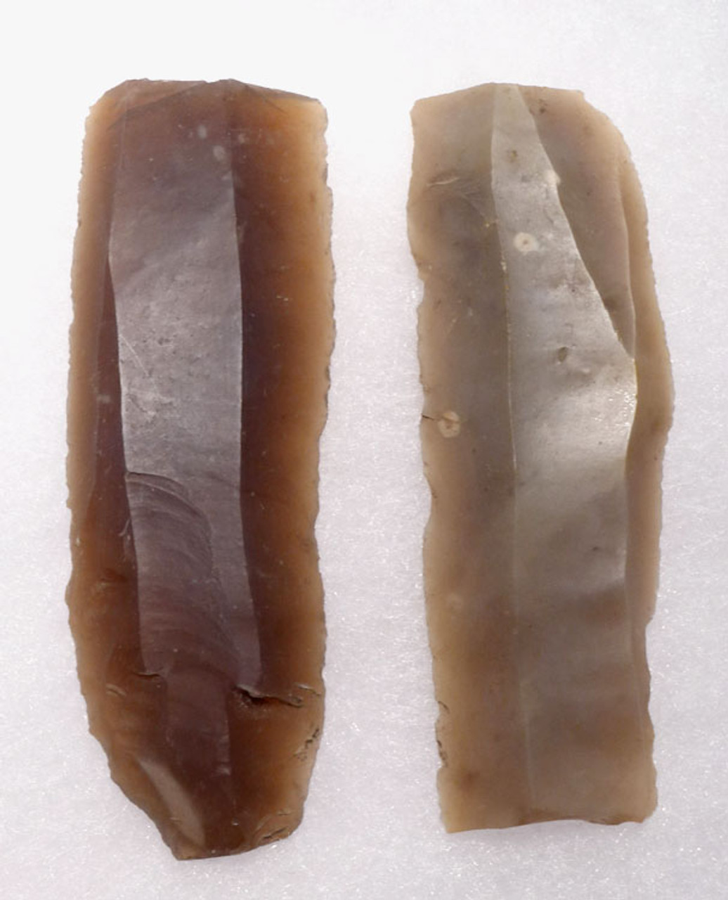 PAIR OF LONG FLINT DANISH NEOLITHIC STONE KNIFE BLADES *N165