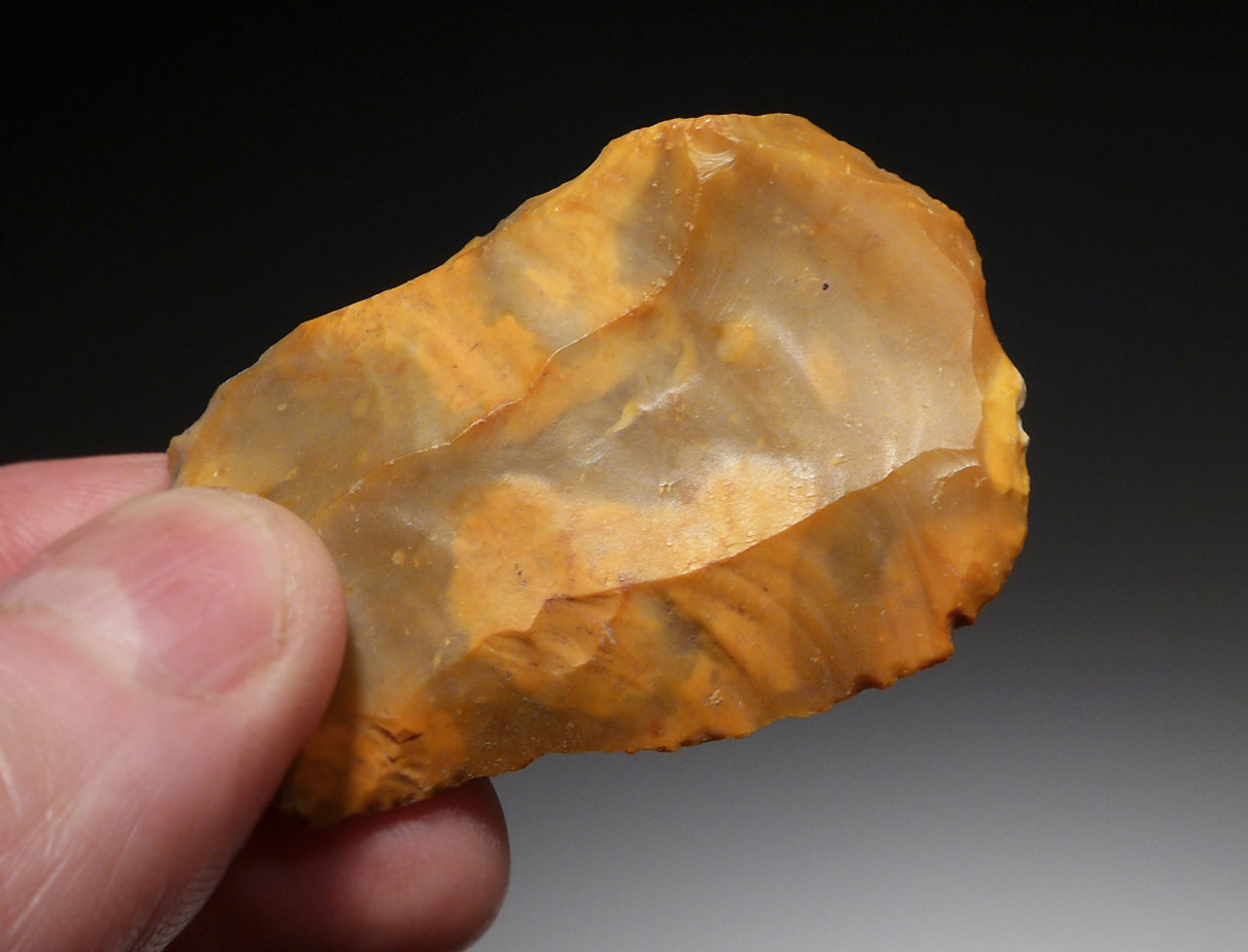 COLORFUL GOLD FLINT NEOLITHIC FLAKE END SCRAPER FROM THE FUNNEL-NECKED BEAKER CULTURE OF DENMARK *N175