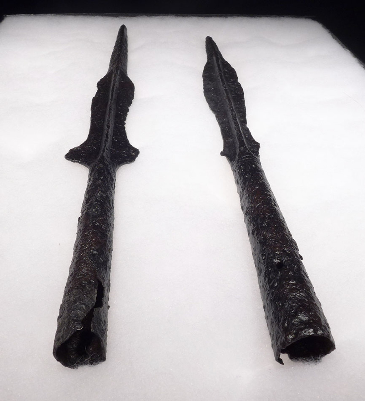 RARE MATCHED PAIR OF ANCIENT ROMAN BYZANTINE CAVALRY ARMOR-PIERCING LANCE SPEARHEADS *BYZR019