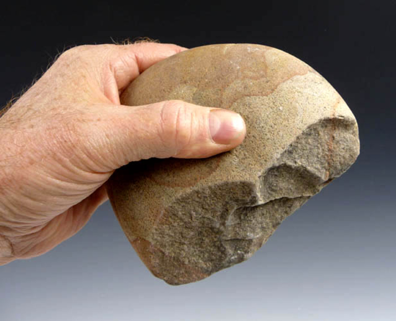 SUPERB EUROPEAN OLDOWAN PEBBLE AXE CHOPPER WITH WELL-MADE CHISEL EDGE FROM PORTUGAL *PB057