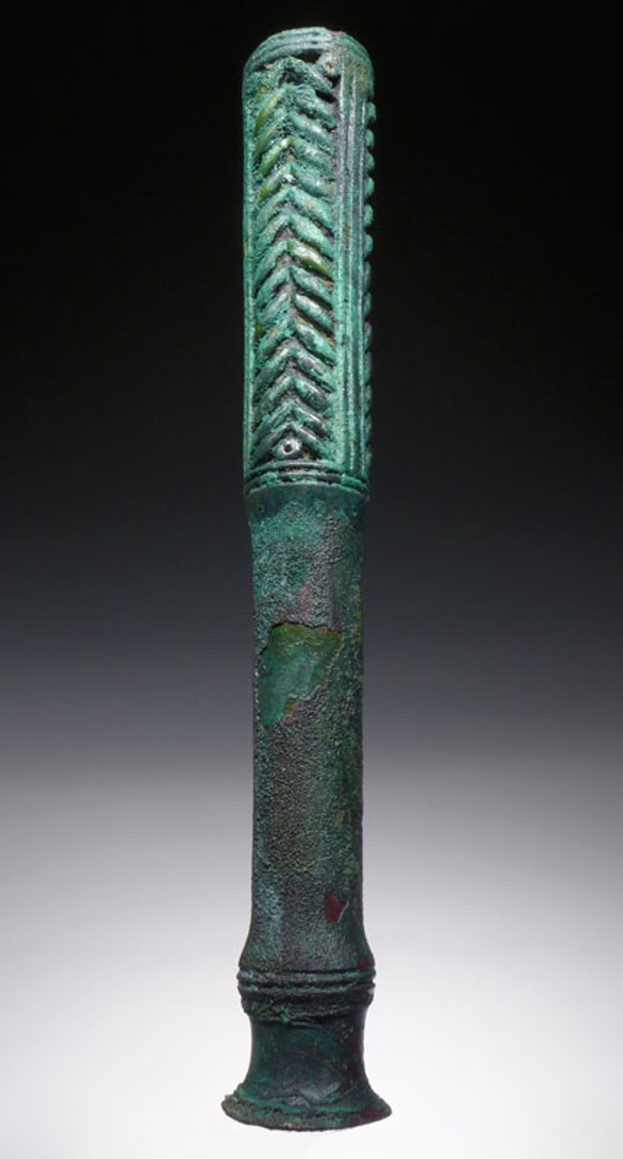 MUSEUM-CLASS HIGHLY DECORATED ANCIENT LURISTAN ROYAL BRONZE BATTLE MACE OF UNUSUALLY LARGE PROPORTIONS *NE135