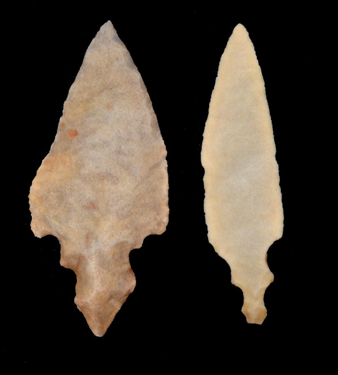 PAIR OF CHOICE LARGE UNIFACIAL AFRICAN CAPSIAN NEOLITHIC ARROWHEADS *CAP203