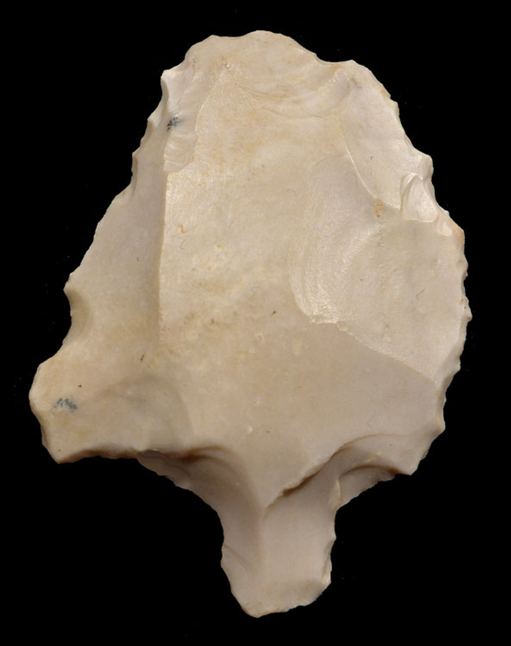 STUNNING RARE WHITE JASPER ATERIAN MIDDLE PALEOLITHIC TANGED POINT - OLDEST ARROWHEAD *AT086