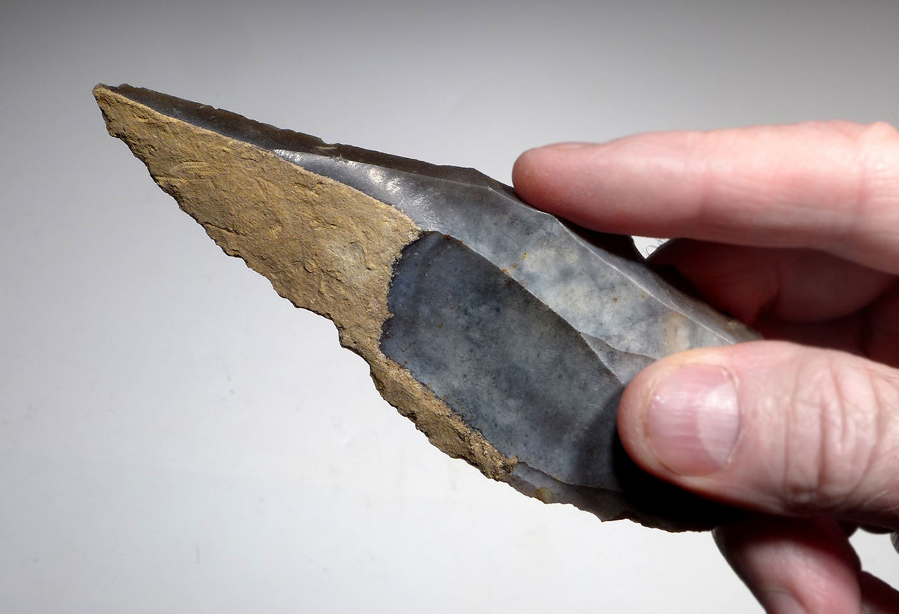 FINEST LARGE NEOLITHIC FLINT KNIFE FROM THE WORLD-FAMOUS SPIENNES SITE OF BELGIUM  *N181